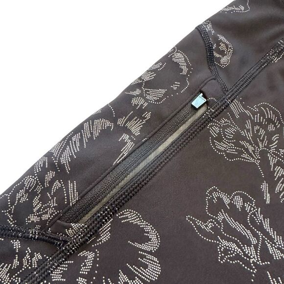 Athleta Rainier Reflective Tight fleece brushed inside Aluna Bloom Black small - Picture 5 of 9